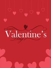 Happy valentines day. Vector banner, greeting card, flayer, poster,  with text Happy valentines day