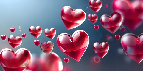 hearts on white background