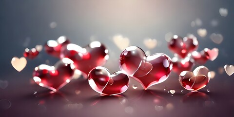 hearts on a red background