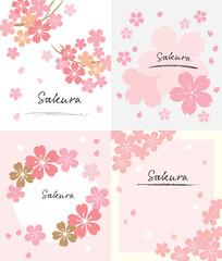 春の桜　マークロゴ素材セット