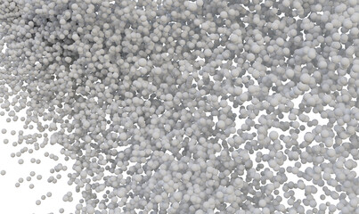 Balls on white background. Particles bubbles.