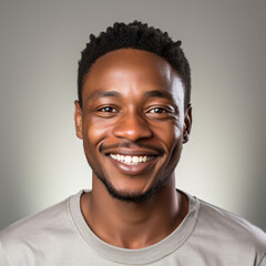 Obraz premium Radiant Confidence: A Charming Portrait of an African American Man. Strength and positivity of a person on a clean, isolated background. The power of a confident smile.