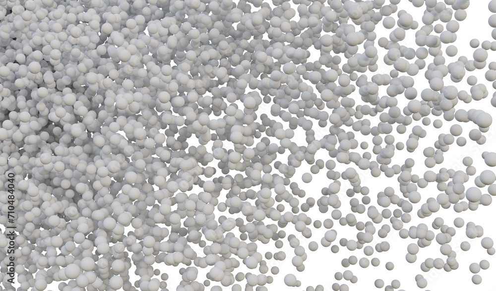 Poster abstract white 3d particles background. clean particles. backdrop of beautiful soft air. abstract wh