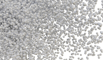 Abstract White 3D Particles Background. Clean Particles. Backdrop of beautiful soft air. Abstract white futuristic background.