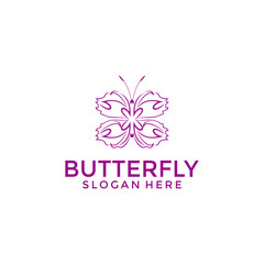 Butterfly logo. Luxury line logotype design. Universal premium butterfly symbol logo template