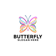 Butterfly logo. Luxury line logotype design. Universal premium butterfly symbol logo template