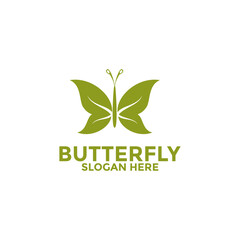 Creative Butterfly and leaf Logo Icon Vector, Butterfly logo design template