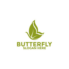 Obraz premium Creative Butterfly and leaf Logo Icon Vector, Butterfly logo design template
