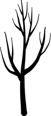 Trees silhouettes illustration on transparent background.