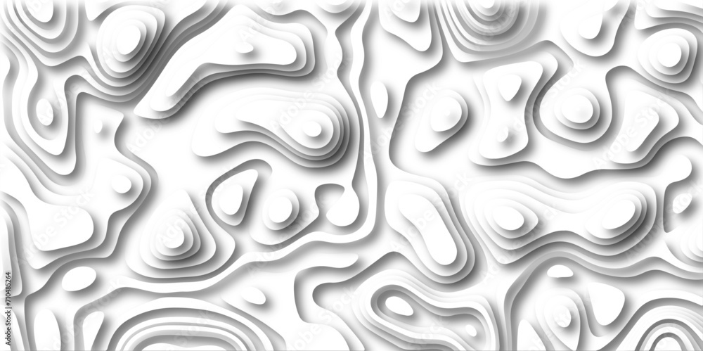 Poster Topographic map. Geographic mountain relief. Abstract lines background paper texture Imitation of a geographical map shades .Topographic contour lines vector map seamless pattern vector illustration.