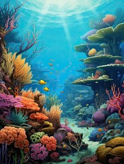 Fototapeta na wymiar Captivating Coral Reefs: Exquisite Underwater Ecosystems Wall Art