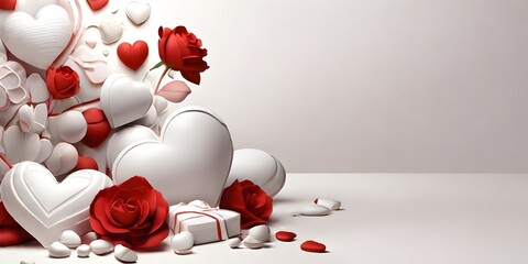 red heart in white box