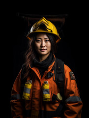 Fototapeta premium Asian Woman Firefighter