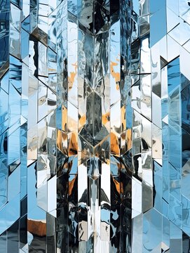 Mirrored Abstractions: Distorted Reflections Wall Prints