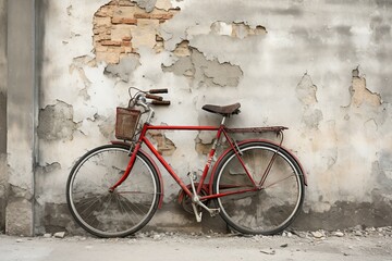 Urban Classic Vintage Bike Against Graffiti Wall