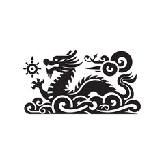Radiant Silhouettes Explored: Delving into the Beauty of Chinese Dragon Silhouette Stock for Your Portfolio - Chinese New Year Silhouette - Chinese Dragon Vector Stock
