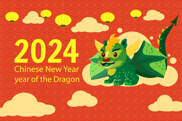 2024 Chinese New Year of the Dragon, greeting card