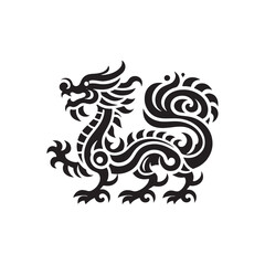 Mythical Shadows Brought to Life: A Captivating Journey through Chinese Dragon Silhouette Stock Collection - Chinese New Year Silhouette - Chinese Dragon Vector Stock
