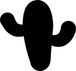 Hand drawn cactus illustration on transparent background.