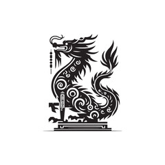 Radiant Shadows Explored: Delving into the Beauty of Chinese Dragon Silhouette Stock for Your Portfolio - Chinese New Year Silhouette - Chinese Dragon Vector Stock
