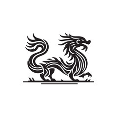 Lunar Legacy Illuminated: Timeless Chinese Dragon Silhouette Stock Images Tailored for Your Portfolio - Chinese New Year Silhouette - Chinese Dragon Vector Stock
