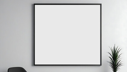 Vertical-black-frame-mockup-close-up-on-wall--3d-render