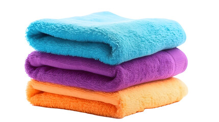 a stack of colorful towels