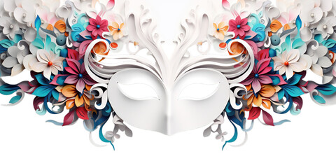 Carnival mask with feathers with colorful, Golden carnival mask, Venice carnival , 3d mask - obrazy, fototapety, plakaty