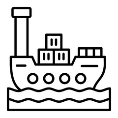   Boat line icon