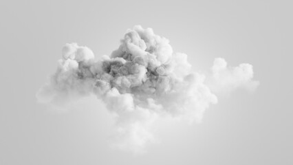 3d rendering, abstract background. Stormy cumulus. Fluffy cloud isolated on white background. Minimal wallpaper