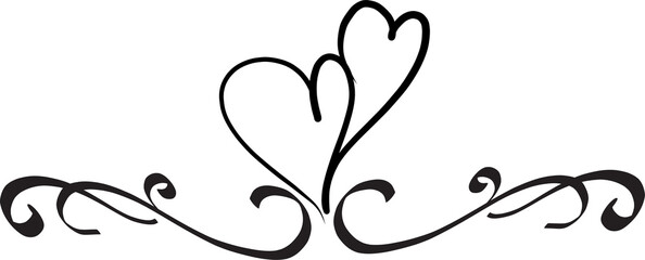 Decorative calligraphic elements for decoration illustration on transparent background.