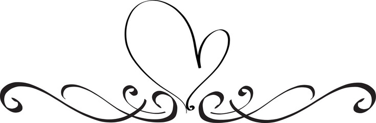 Decorative calligraphic elements for decoration illustration on transparent background.