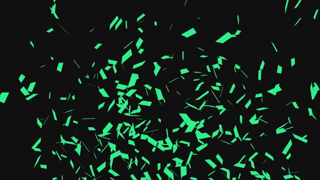 Isolated Turquoise Confetti celebration on black, green and alpha matte background