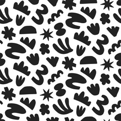 Cut out abstract organic shapes seamless pattern
