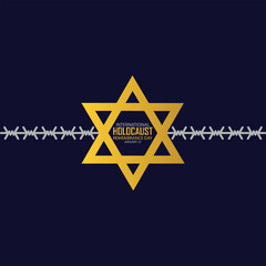 International Holocaust Remembrance Day vector. Star of David . January 27. Important day