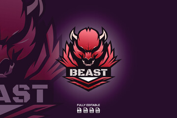 beast logo for esport team or individual logo
