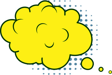 Comic speech bubbles illustration on transparent background.