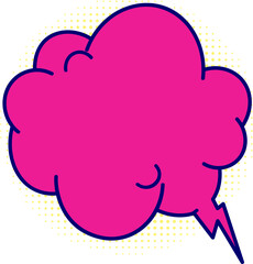 Comic speech bubbles illustration on transparent background.