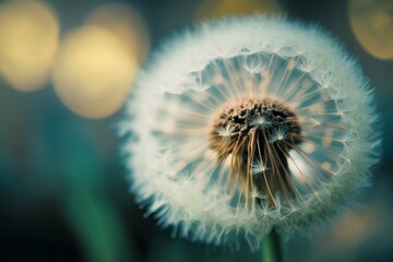 Dandelion Whispers: Captivating Close-Up of Nature's Delicate Beauty, a Mesmerizing Dance of Seeds. Perfect for Adding an Air of Ethereal Charm