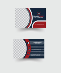 Unique and modern business card template design. Clean and fresh with geometric shape business illustration template design. 