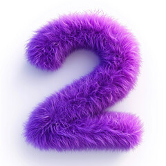 Fototapeta premium Vibrant Purple Numeral 2: Short-Coated Loveliness on Display