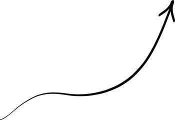 Hand drawn Arrows illustration on transparent background.