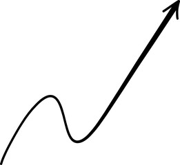 Hand drawn Arrows illustration on transparent background.