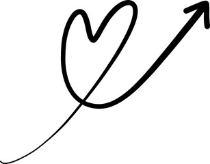 Hand drawn Arrows illustration on transparent background.