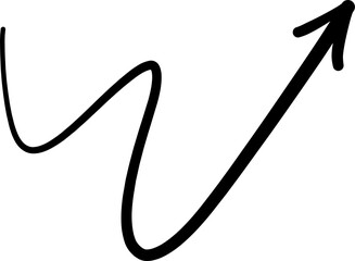 Hand drawn Arrows illustration on transparent background.