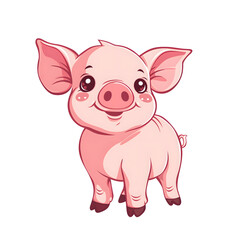 a cartoon of a pig