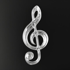 Obraz premium Harmony in Transparency: White Music Note