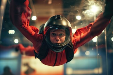 Preparing For Skydive Skydivers Practice Session In Indoor Wind Tunnel
