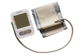 Tonometer, electronic digital device for measuring blood pressure, isolated on a transparent...