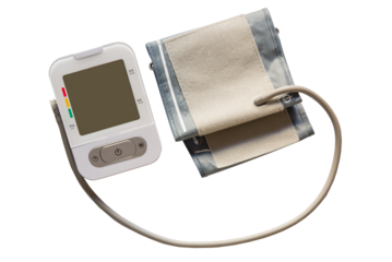 Tonometer, electronic digital device for measuring blood pressure, isolated on a transparent background. PNG